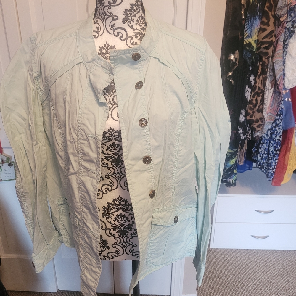 Maurices Mint Green Casual Jacket - Size 1X